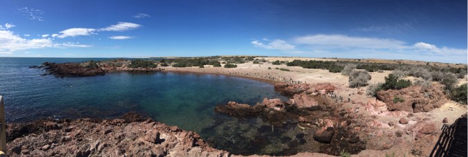 red rocks Punta Tomba panorama